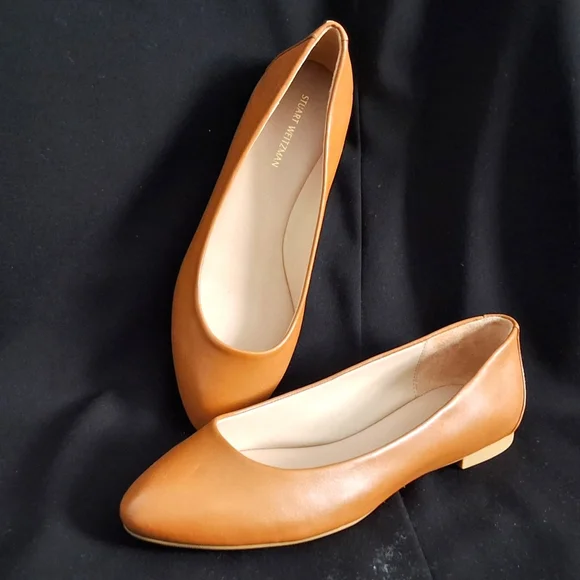 Stuart weitzman tan flat shoes,size 7.5 - Picture 1 of 5